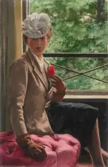 Portrait" (Portrait der Sylvie Boutet de Monvel) by Bernard Boutet de Monvel, 1941, oil on canvas, sold Jun 2023