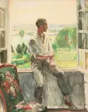 Mann am Fenster by Adrien Etienne Drian, watercolor, sold Jun 2023