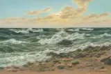 Abendsonne über dem Meer by Patrick von Kalckreuth, oil on canvas, sold Jun 2023