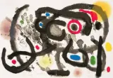 Blatt aus: "Céramique murale pour Harvard" (Derrière le Miroir) by Joan Miró, 1961, color lithograph, sold Jun 2023