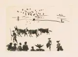 Los Cabestros retiran al Toro Manso by Pablo Picasso, etching, offered Jun 2023