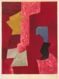 Composition rouge, jaune et bleue by Serge Poliakoff, 1956, color lithograph, sold Jun 2023