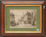 Rathaus in Bern by Gustav Bauernfeind, pen and ink, sold Jun 2023