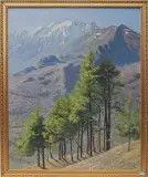 Berglandschaft mit Baumgruppe by Max Felgentreu, 1920, oil on canvas, offered Jun 2023