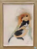 Mädchen mit Katze by Frankreich, 1964, 1964, oil on canvas, sold Jun 2023