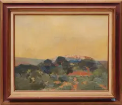 Village de Provence by Alphonse Lanoë, 1980, oil on canvas, sold Jun 2023