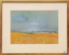 Landschaft am Meer by Alphonse Lanoë, gouache, sold Jun 2023