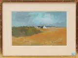 Landschaft mit Dorf by Alphonse Lanoë, gouache, sold Jun 2023