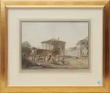 Le Temple de Vesta by Abraham-Louis-Rodolphe Ducros, watercolor, offered Jun 2023