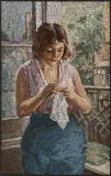 Ricamatrice del Ciardi." Mikromosaikbild by Lorenzo Cassio, ink, offered Jun 2023