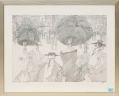 Piazza San Marco, Fin de siècle by Paul Flora, 1984, color lithograph, offered Jun 2023