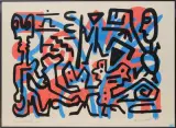 Ohne Titel by A. R. Penck, color lithograph, sold Jun 2023