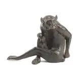 Untitled by Takamura Kōun, bronze seated monkey, sold Apr 2023