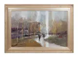 The Path" late 20th-early 21st century by Dan McCaw, oil on board, sold Apr 2023