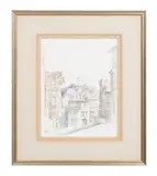 Downhill in San Francisco by Marlon Malcom, watercolor and ink on paper, sold Apr 2023