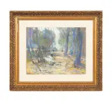 In the Park by Ralph M Britt, 1922, pastel on paper, sold Apr 2023