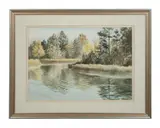 Untitled by Wyndell Taylor, watercolor landscape painting, sold Apr 2023