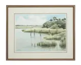 Dock Scene by Wyndell Taylor, watercolor, sold Apr 2023
