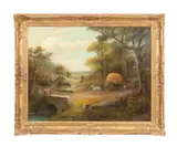 �The Last Load Home� by J. Goard, oil on canvas, sold Apr 2023