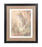 Leopard in the Jungle by Wayland Moore, serigraph on paper, sold Apr 2023