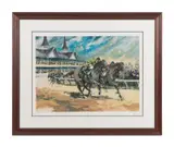 Race to the Finish by Wayland Moore, serigraph on paper, sold Apr 2023