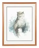 Owl by Wayland Moore, watercolor on paper, sold Apr 2023