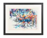 Hockey Game by Wayland Moore, serigraph on paper, sold Apr 2023