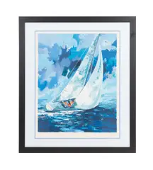 Sailboat by Wayland Moore, serigraph on paper, sold Apr 2023