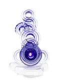 Stacked Circles by Stephen Jon Clements, 1988, acrylic sculpture and acrylic plinth, sold Apr 2023