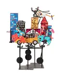 Wall Street by Fredrick Prescott, 1988, acrylic, sold Apr 2023