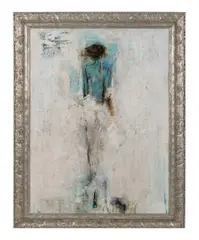 Blue Date by Felice Sharp, mixed media and acrylic on canvas, sold Apr 2023