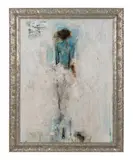 Blue Date by Felice Sharp, mixed media and acrylic on canvas, sold Apr 2023