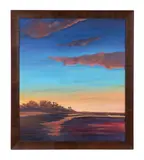 Coastal Sunset by Karen Weihs, oil on canvas, sold Apr 2023