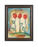 Trio of Tulips by Ruth Barrett, 2002, mixed media on canvas, sold Apr 2023