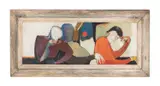 Abstract Figures by Charles Hidley, oil on canvas, sold Apr 2023