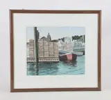 DE artist by Thomas Newnam, watercolor on paper, sold Apr 2025