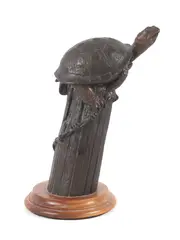 Untitled by David H. Turner, 1990, Bronze of a Sunning Turtle, sold Apr 2025