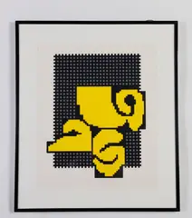 Untitled by Harold Krisel, screenprint "Yellow Coils", sold May 2025