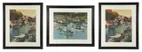 (3) large signed serigraphs depicting harbor scenes by Henri Plisson, silkscreen on paper, sold May 2025