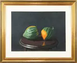 Acorn Squash by Robert Dodge, watercolor and gouache on Crescent illustration board, sold Jul 2022