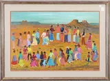 Navajo Dance by Leo Clark, gouache, sold Jul 2022