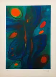 Botanical Abstraction by Nicola Simbari, 1969, lithograph in colors, sold Jul 2022