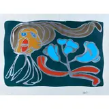 Floating Green Passion by Karel Appel, 1975, screenprint with metallic pigment on wove paper, sold Aug 2022