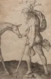 Woman with the Hind," (1509) by Lucas van Leyden, engraving on paper, sold Aug 2022