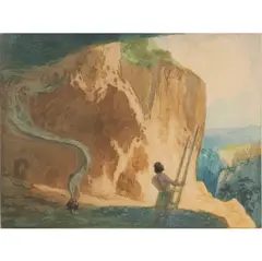Untitled by John Wesley Cotton, etching with aquatint in colors, sold Aug 2022
