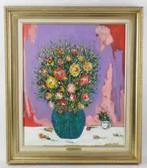Bouquet de Fleurs by Michel Kouliche, oil on canvas, sold Feb 2025