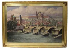 view of Paris by Gustav Macoun, oil on canvas, sold Feb 2025