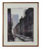 Mercer Street by John B. Stockwell, pastel, sold Feb 2025