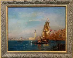 view of Venice by Félix Ziem, oil on canvas, sold Feb 2025