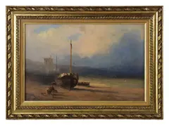 Study of Crimean coast by Ivan Konstantinovich Aivazovsky, oil on paper laid down on canvas, sold Feb 2025